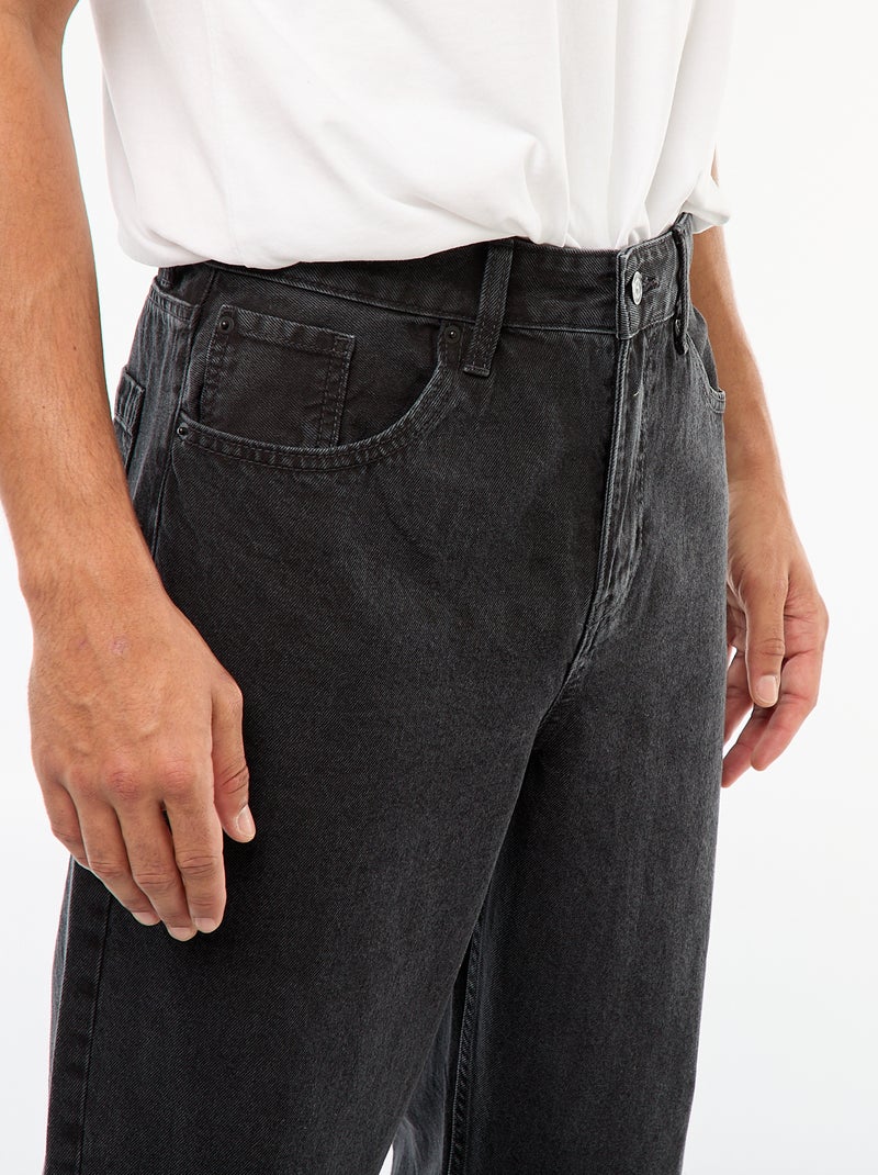 Jean corte largo / wide leg 5 bolsos Cinza - Kiabi