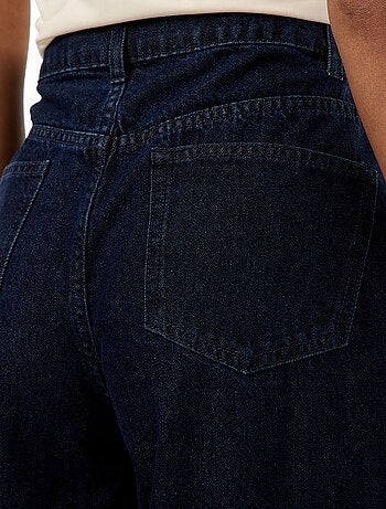 Jean corte wide leg com 5 bolsos