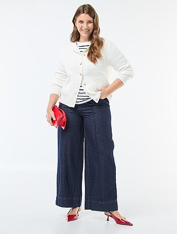 Jean de cintura subida wide leg