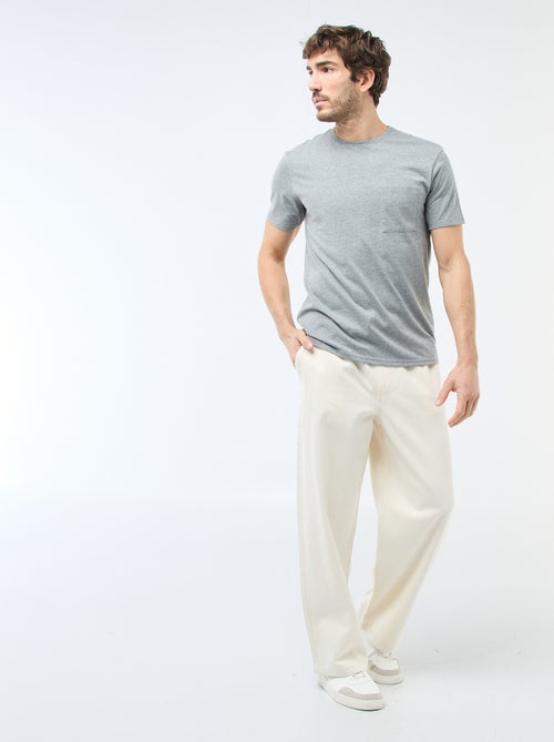 Jean de corte largo com cintura elástica - Kiabi