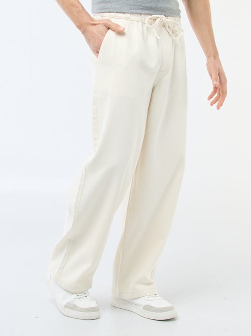 Jean de corte largo com cintura elástica - Kiabi