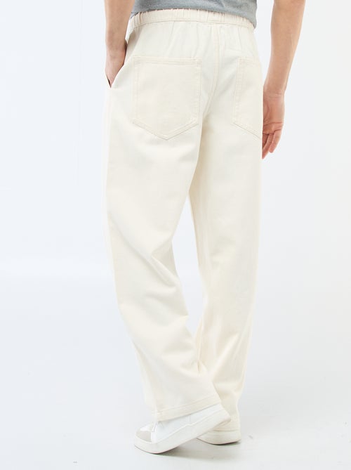 Jean de corte largo com cintura elástica - Kiabi