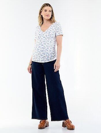 Jean de gravidez wide leg