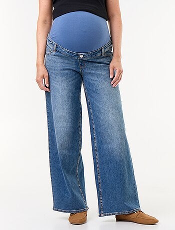 Jean de gravidez wide leg