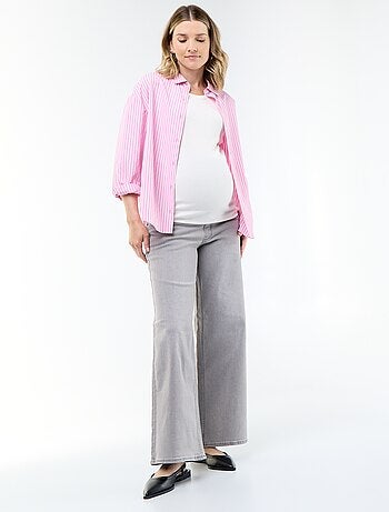 Jean de gravidez wide leg