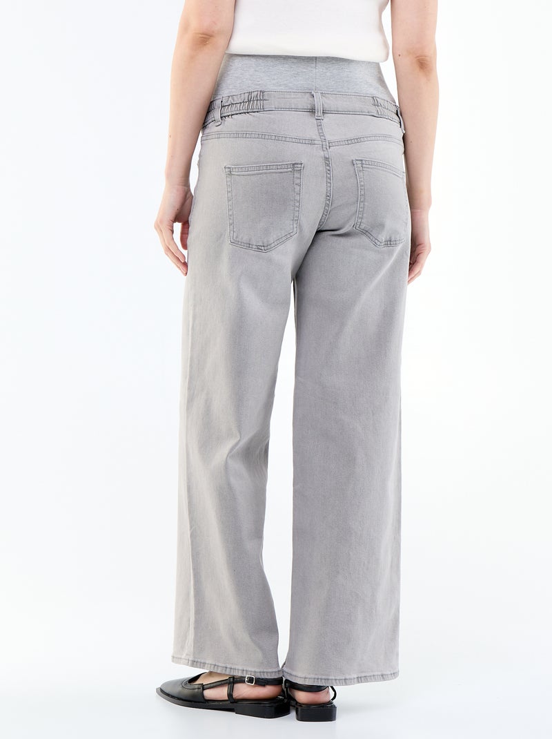 Jean de gravidez wide leg Cinza - Kiabi