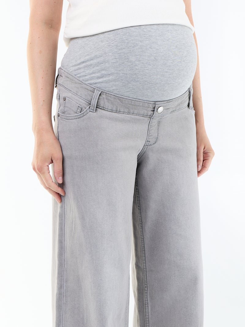 Jean de gravidez wide leg Cinza - Kiabi