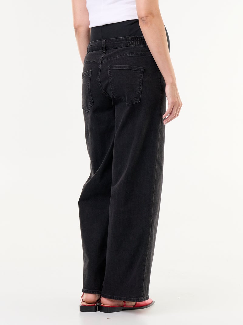 Jean de gravidez wide leg Preto - Kiabi