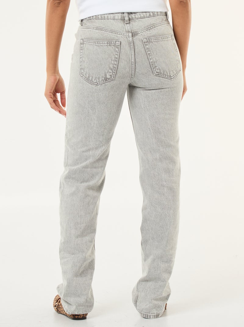 Jean direito regular fit em algodão - L28 Cinza - Kiabi