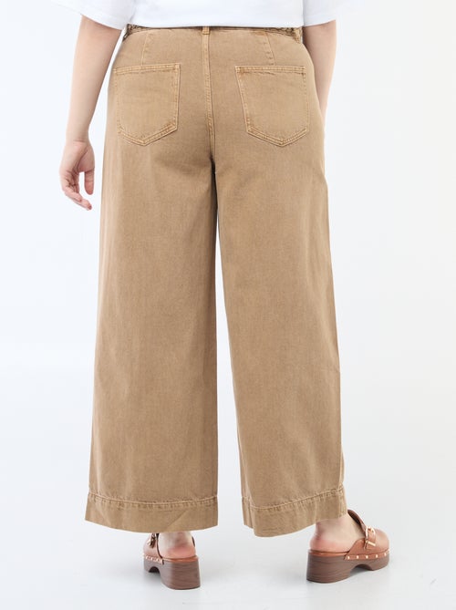 Jean palazzo em sarja de cintura subida - Kiabi