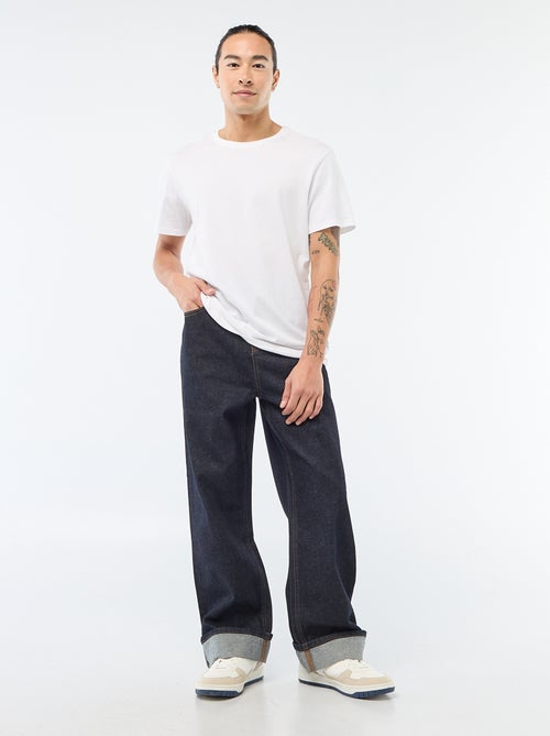 Jean regular base com dobra - L32 - Kiabi