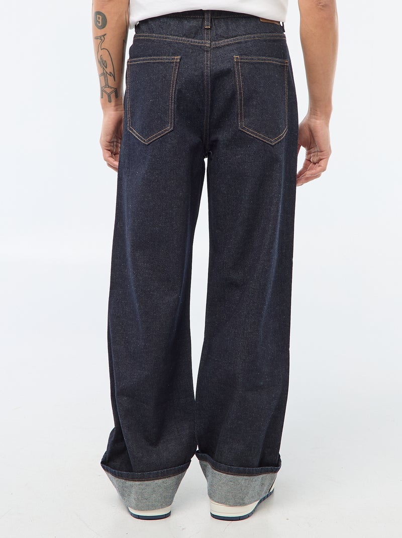 Jean regular base com dobra - L32 Azul - Kiabi