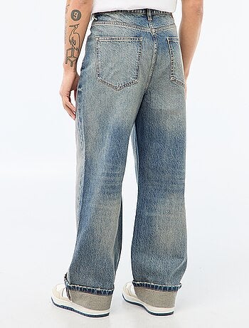 Jean regular base com dobra - L32