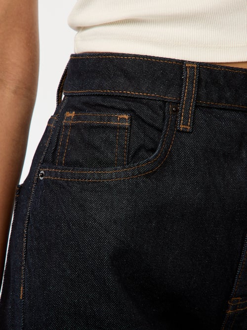 Jean regular / cintura subida com dobra larga na bainha - Kiabi