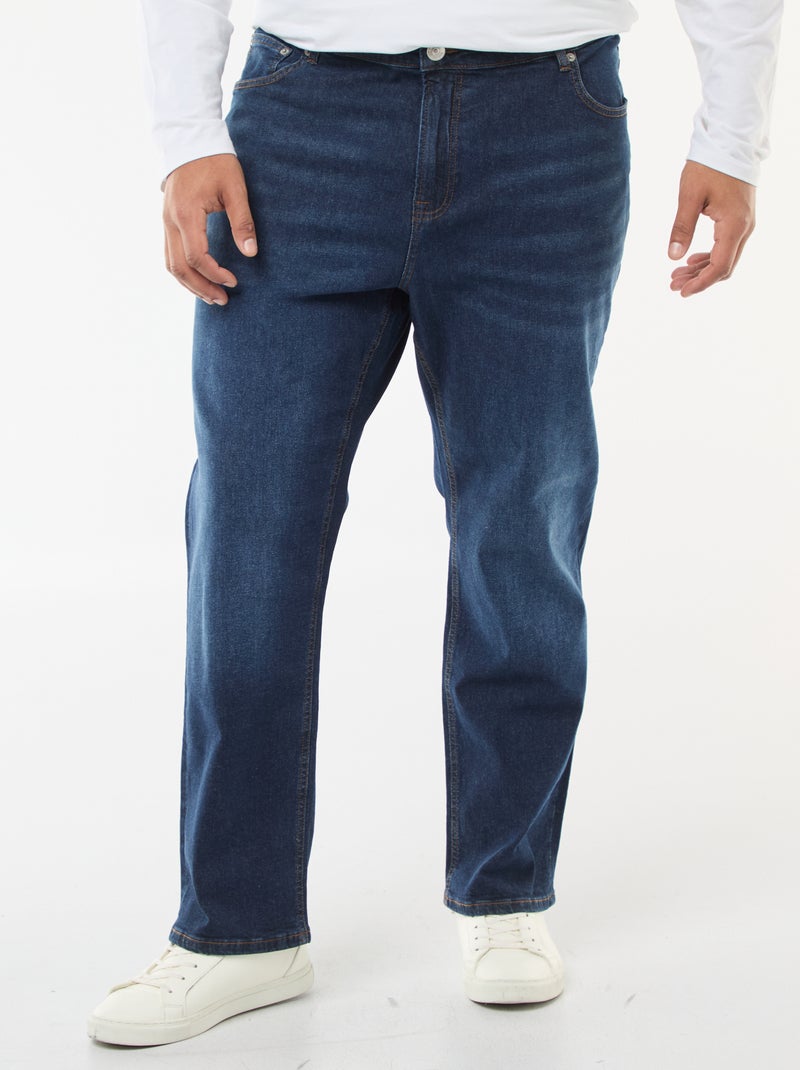 Jean regular / corte reto com 5 bolsos Azul - Kiabi