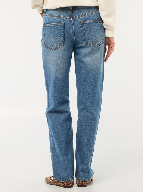 Jean straight denim em algodão - Kiabi