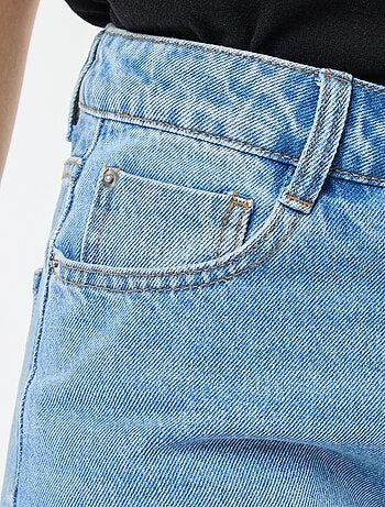 Jeans direitos de ganga em algodão