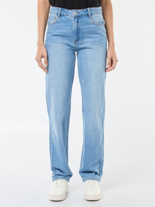 Jean straight denim em algodão - Kiabi