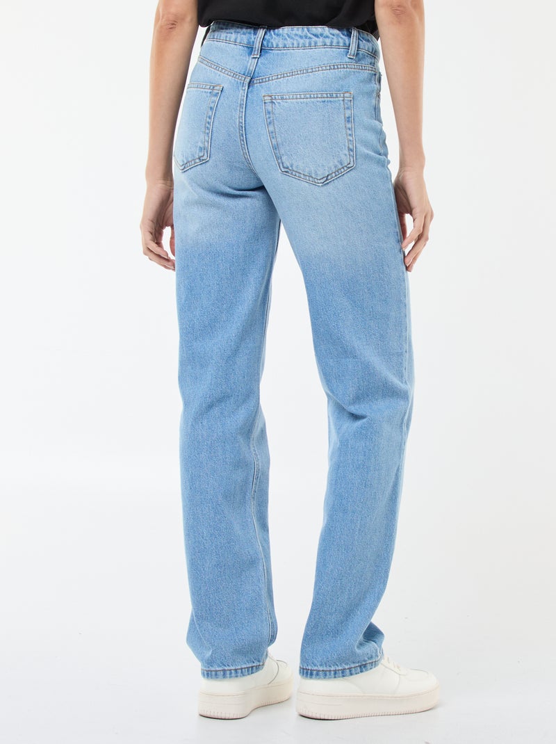 Jean straight denim em algodão Azul - Kiabi