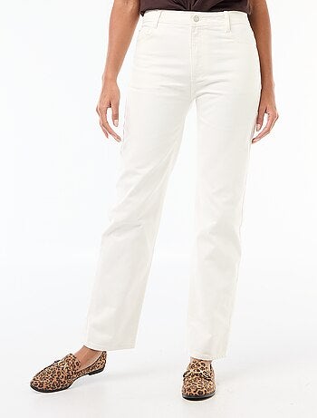 Jeans direitos de ganga em algodão