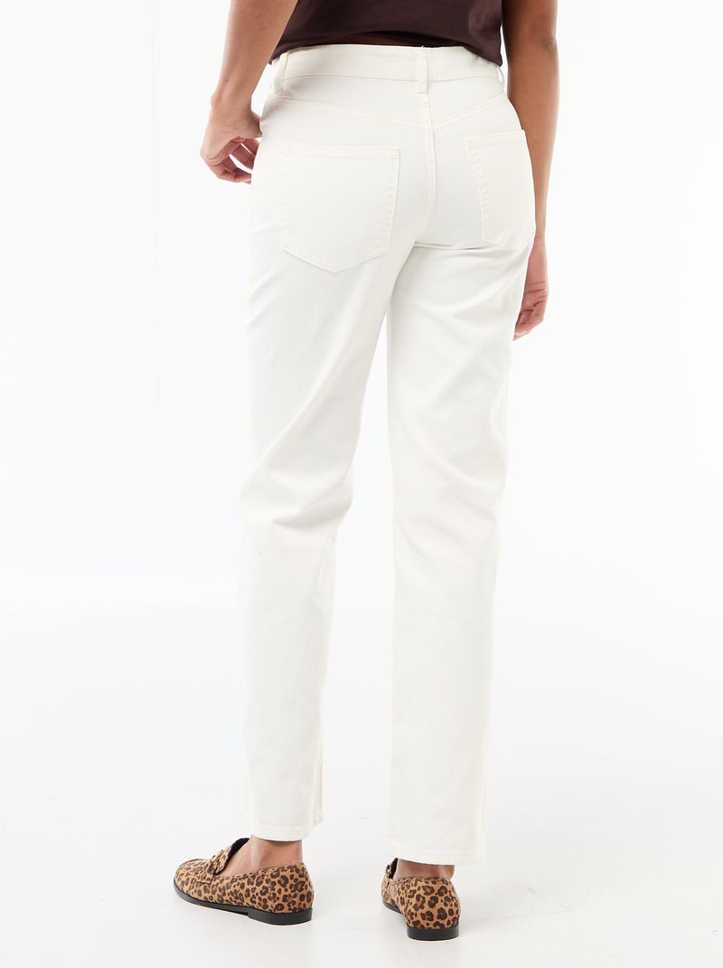 Jean straight denim em algodão Branco - Kiabi