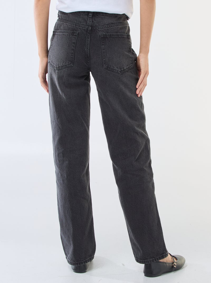 Jean straight denim em algodão Preto - Kiabi