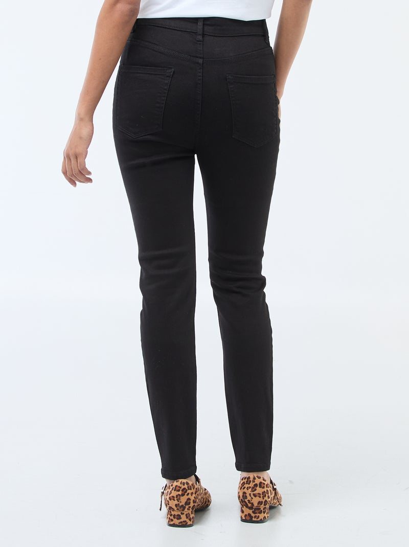 Jean super skinny cintura muito alta - C34 Preto - Kiabi