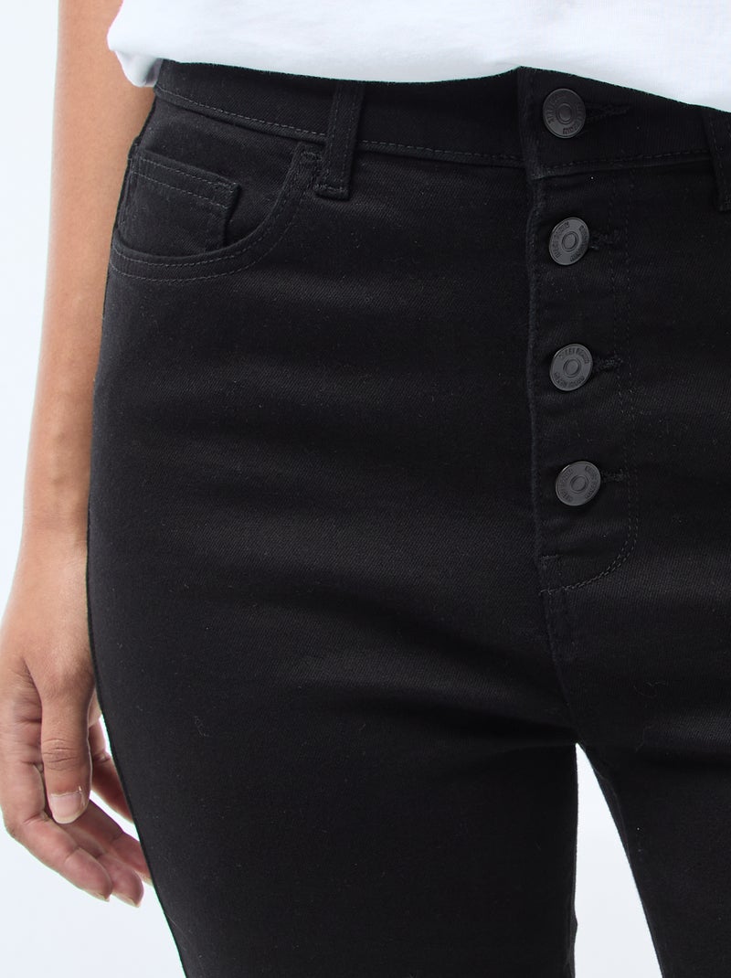 Jean super skinny cintura muito alta - C34 Preto - Kiabi