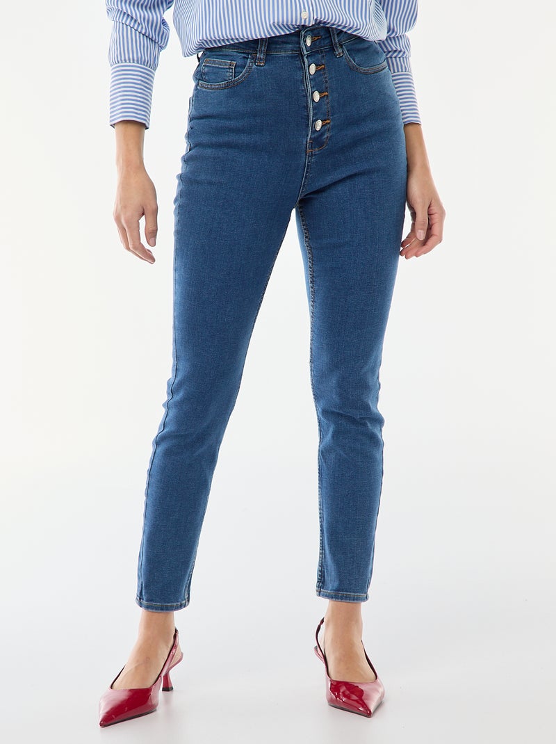 Jean super skinny cintura muito subida - C34 Azul - Kiabi