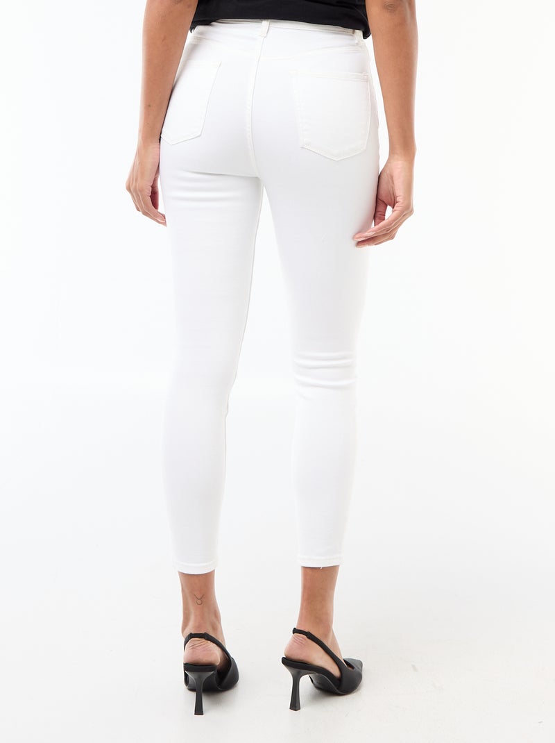 Jean super skinny cintura muito subida - L28 Branco - Kiabi