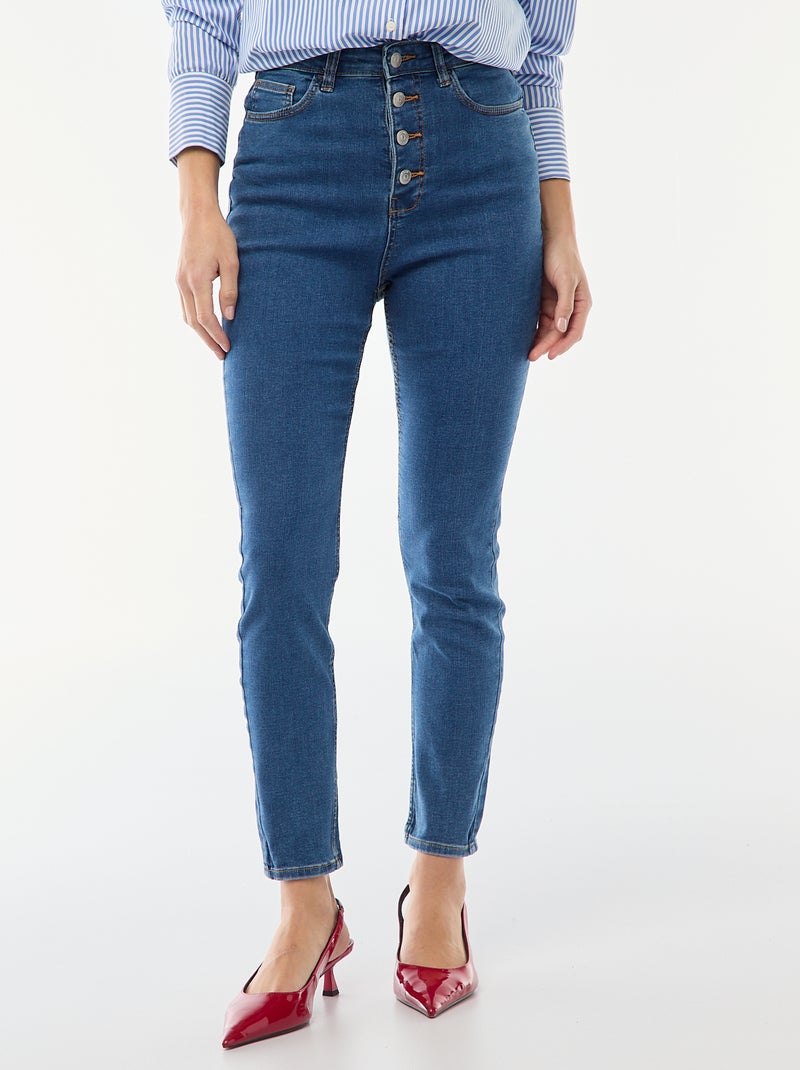 Jean super skinny cintura muito subida - L32 Azul - Kiabi