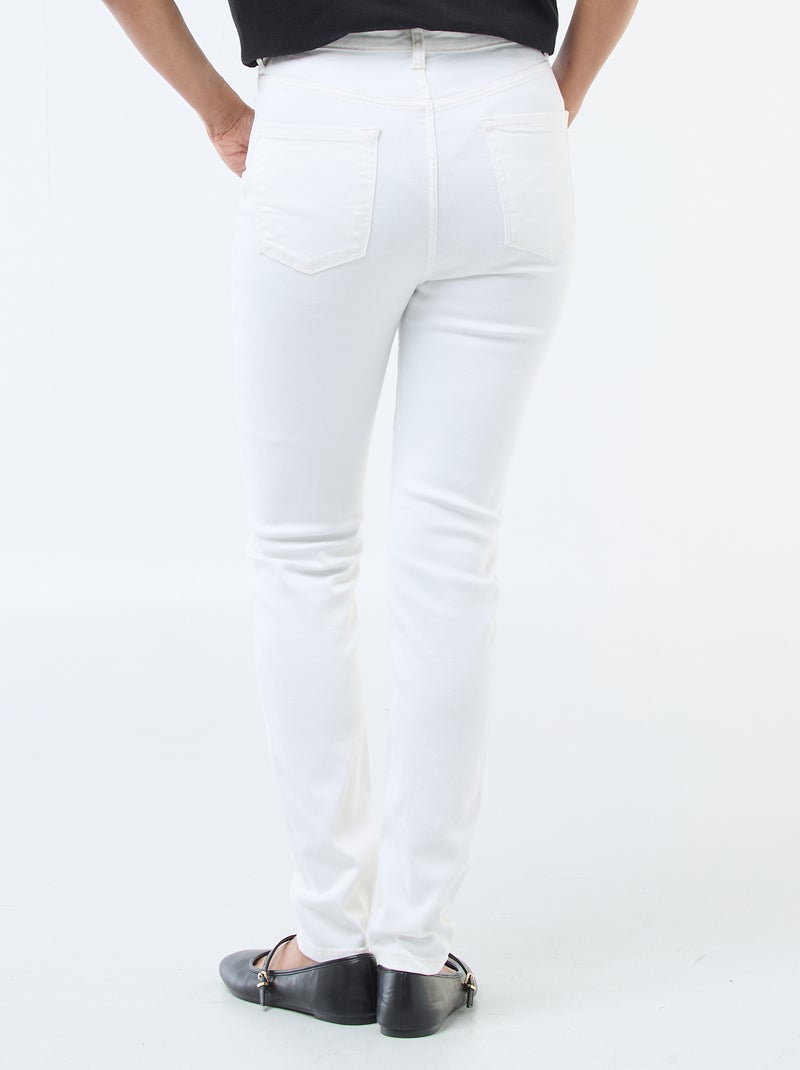 Jean super skinny cintura muito subida - L32 Branco - Kiabi