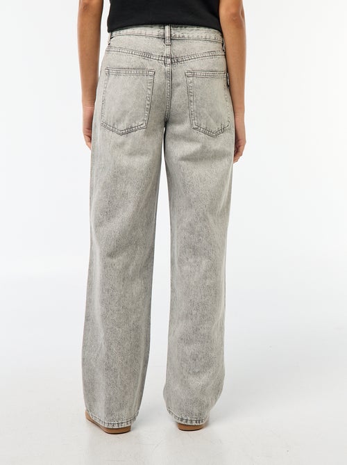 Jeans baggy com faixas prateadas - Kiabi