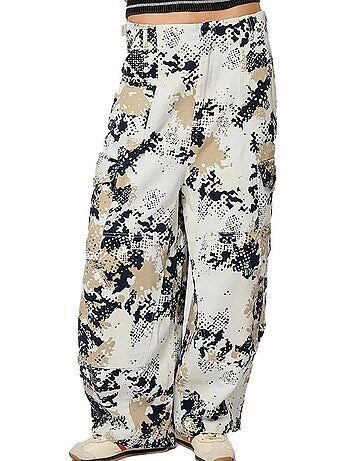 Jeans Baggy Kaporal Vener para Mulher Branco/Preto