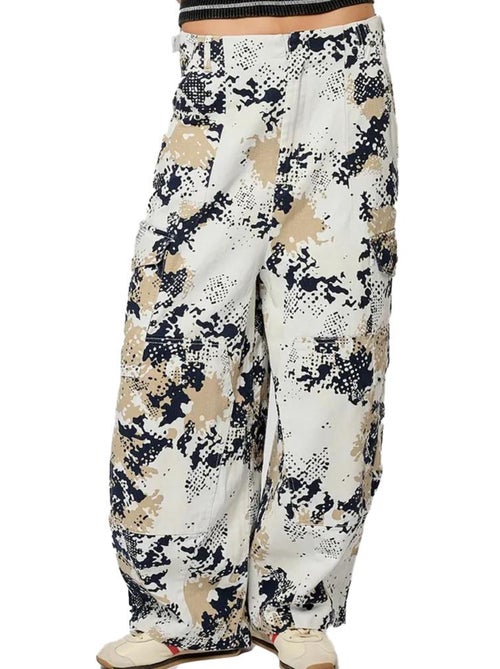 Jeans baggy kaporal vener para mulher branco/preto - Kiabi Jeans baggy kaporal vener para mulher branco/preto - Kiabi