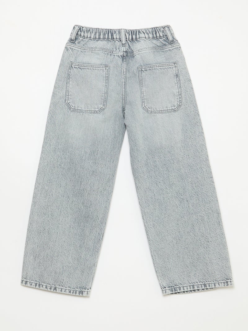 Jeans baggy lisos 5 bolsos Cinza - Kiabi