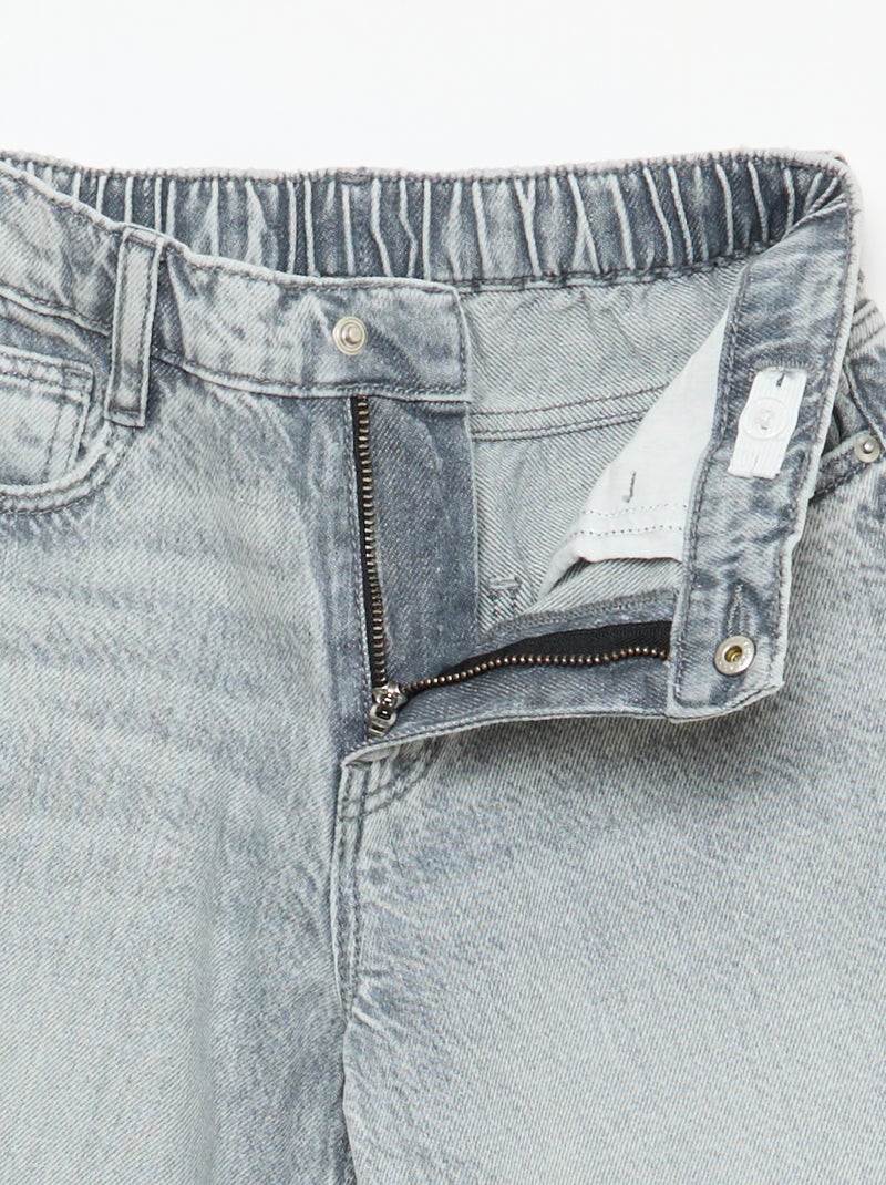 Jeans baggy lisos 5 bolsos Cinza - Kiabi