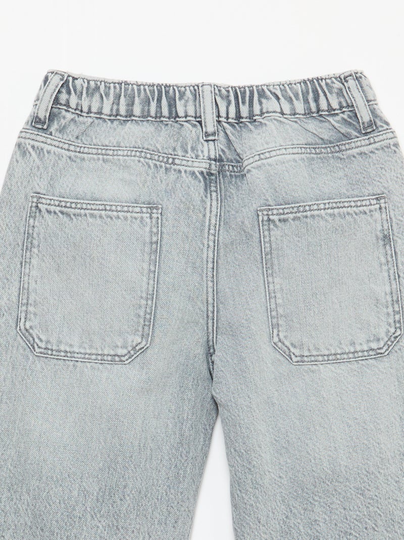 Jeans baggy lisos 5 bolsos Cinza - Kiabi