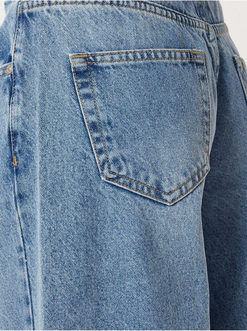 Jeans balloon fit de cintura subida com punho boot cuff istanbul Azul claro - Kiabi