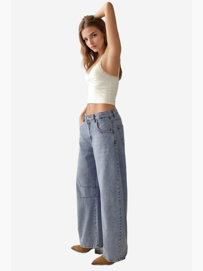 Jeans barrel de cintura média hiccup Azul - Kiabi