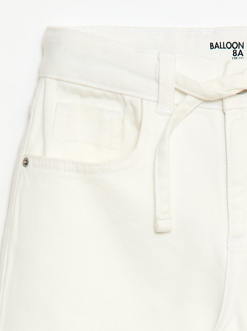 Jeans barrel fit Branco - Kiabi