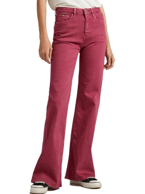 Jeans Boca de Sino Vermelhos Pepe Jeans Willa para Mulher - Kiabi Jeans Boca de Sino Vermelhos Pepe Jeans Willa para Mulher - Kiabi