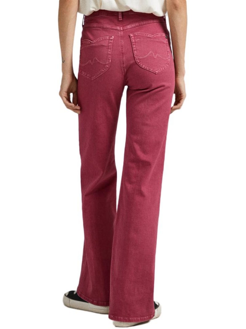 Jeans Boca de Sino Vermelhos Pepe Jeans Willa para Mulher Vermelho - Kiabi