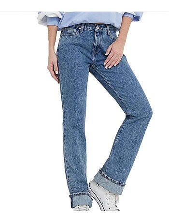 Jeans bootcut azul escuro tommy hilfiger maddie para mulher
