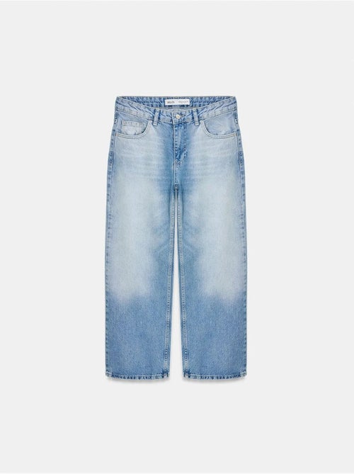 Jeans capri de cintura baixa e perna larga dilvin - Kiabi Jeans capri de cintura baixa e perna larga dilvin - Kiabi