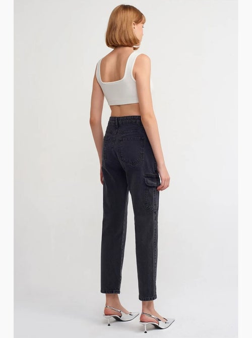 Jeans cargo de perna reta de cintura subida dilvin - Kiabi