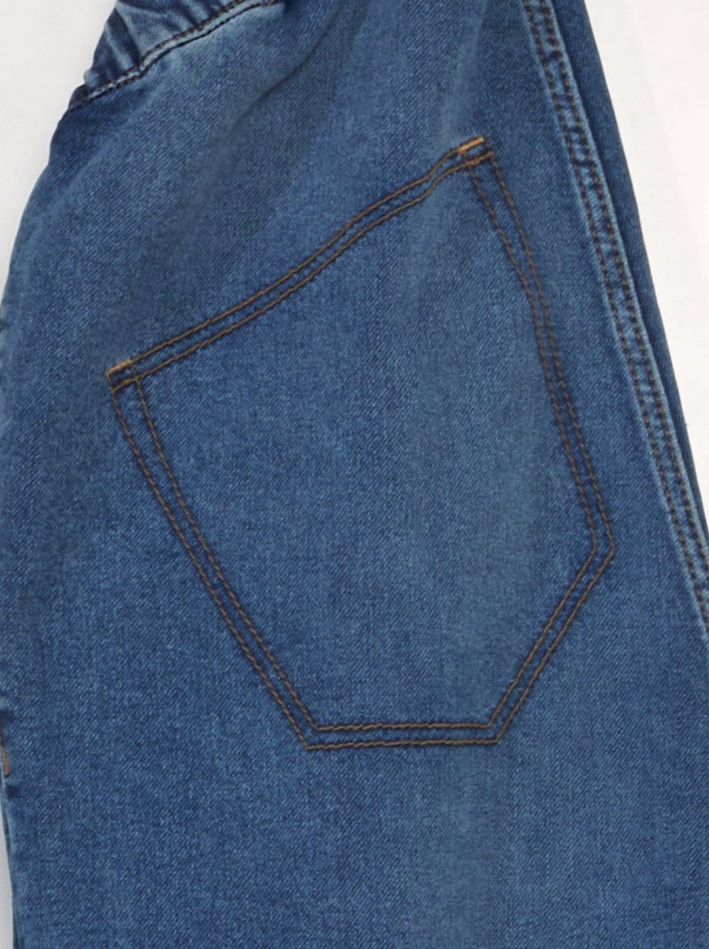 Jeans com cintura elástica - coleção fácil de vestir AZUL - Kiabi