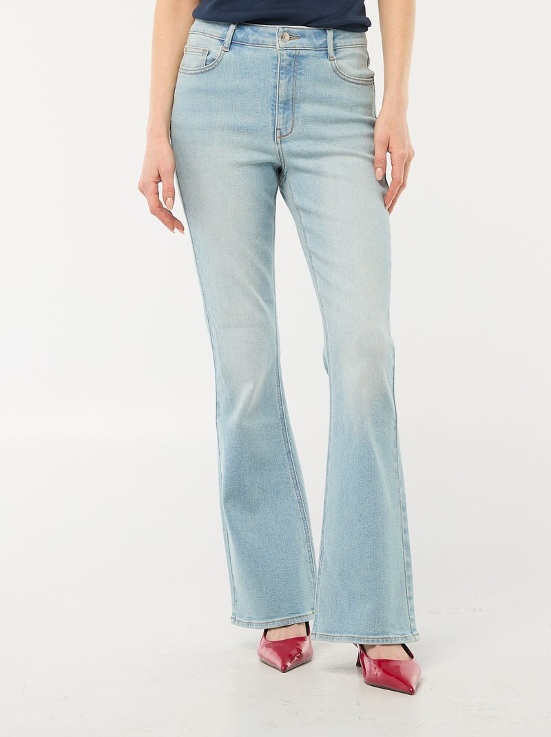 Jeans corte flare/bootcut de cintura subida Azul - Kiabi