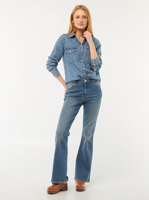 Jeans corte flare/bootcut de cintura subida - Kiabi