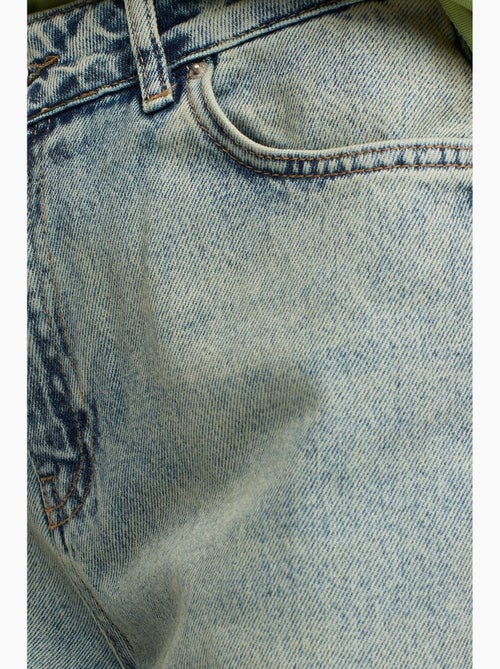 Jeans de algodão de cintura baixa e perna reta dilvin - Kiabi